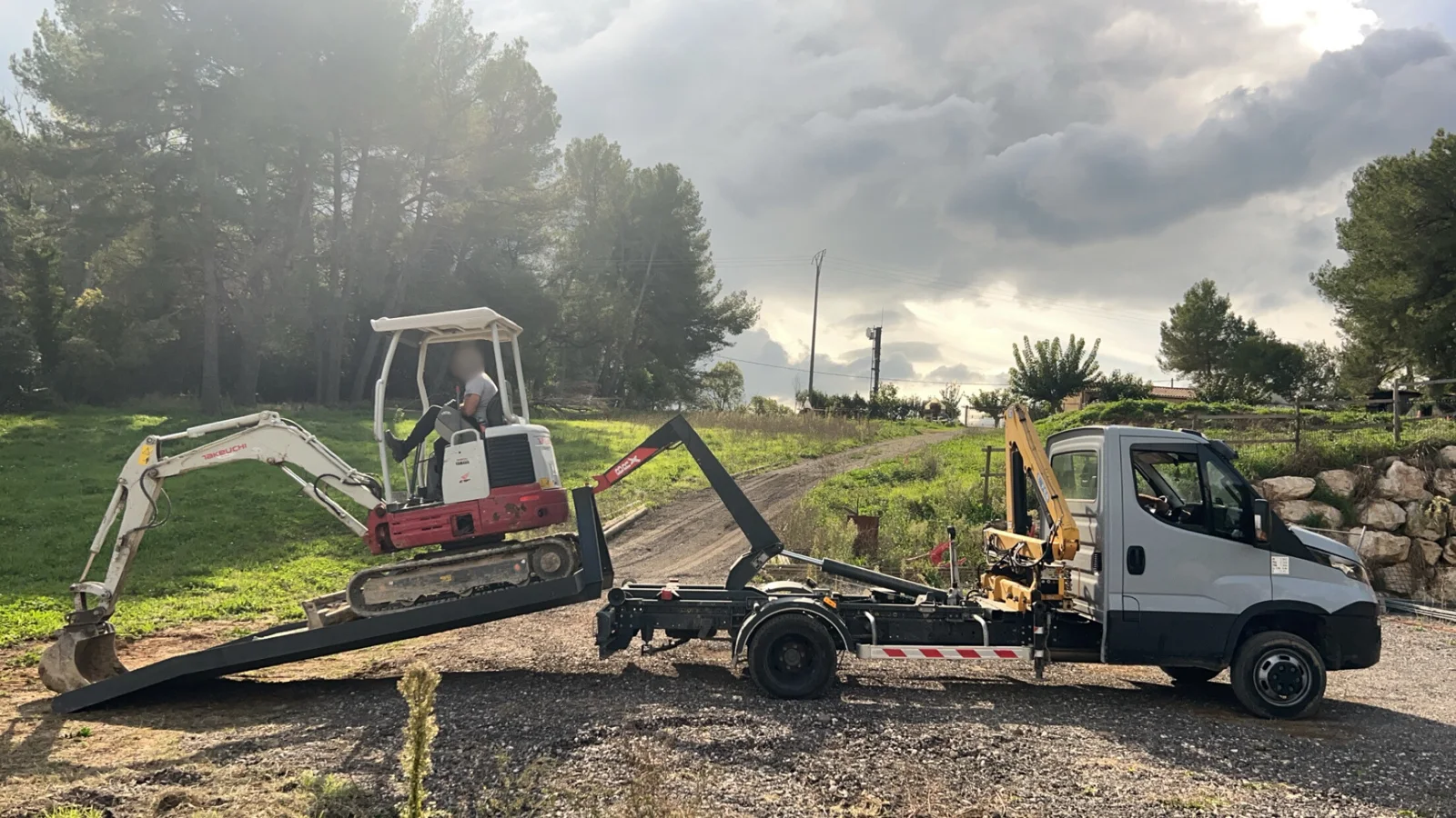 Matériel présenté sur un chantier